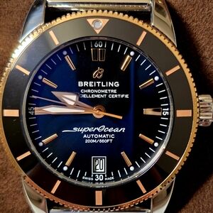 Breitling Superocean Heritage B20 Mesh Bracelet 2025 Model Black And Rose Gold!